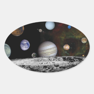 Adesivo Oval Planetas do sistema solar