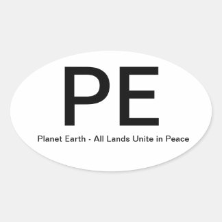 Adesivo Oval PlanetEarth-AllLandsUniteinPeace
