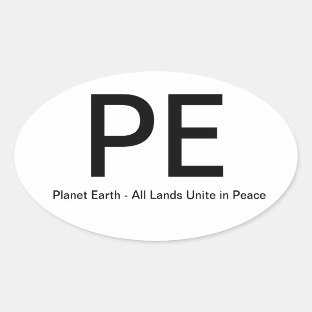 Adesivo Oval PlanetEarth-AllLandsUniteinPeace (Frente)