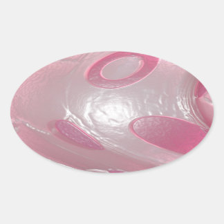 Adesivo Oval plástico rosa
