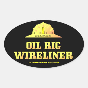 Adesivo Oval Plataforma petrolífera Wireliner, óleo, gás,