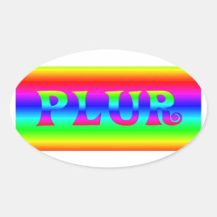 Adesivo Oval PLUR de ilusão óptica arco-íris