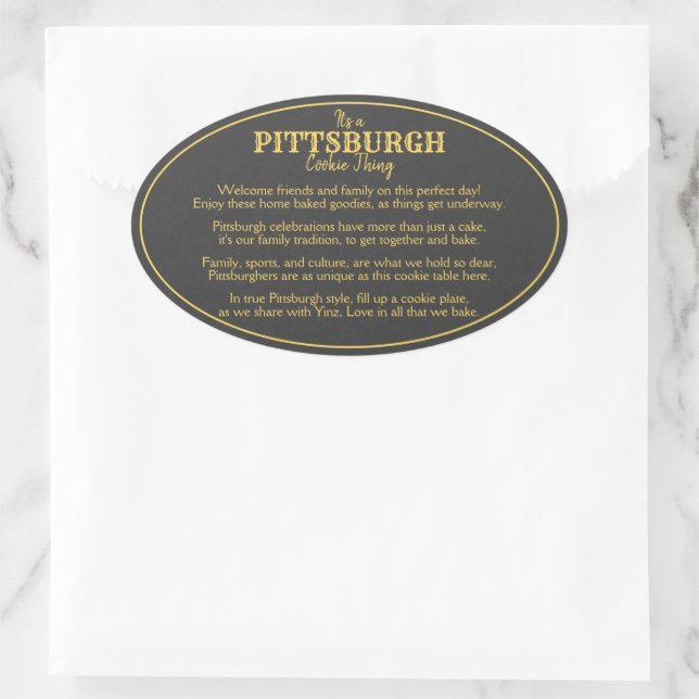 Adesivo Oval Poema da Mesa Pittsburgh Cookie (Bolsa)