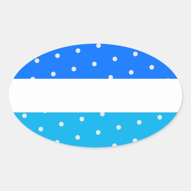 Adesivo Oval Polka Brilhante Dotou Duas Estrias Brancas Azuis D (Frente)