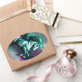 Adesivo Oval Pôneo Espírito 3D Bonito 24