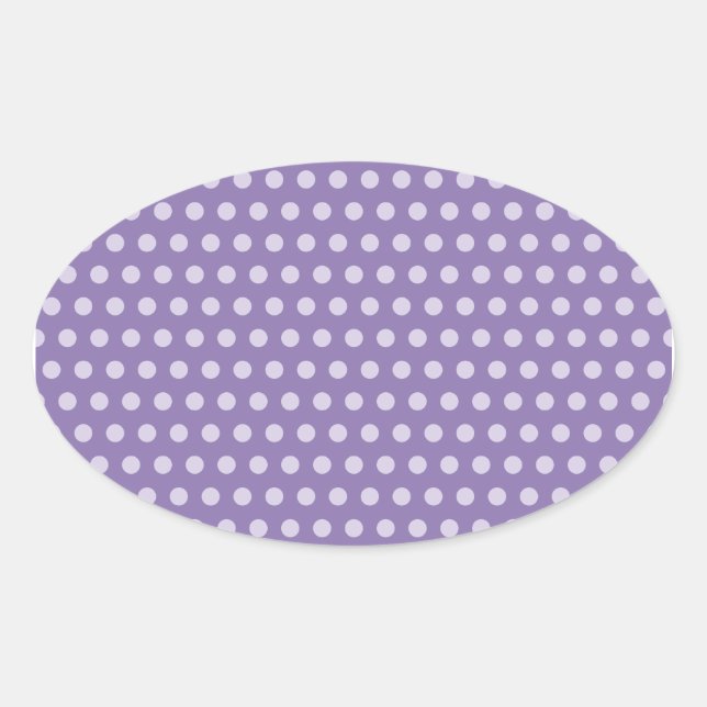 Adesivo Oval Pontos Polka Lavanda (Frente)