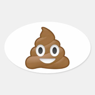 Adesivo Oval Poop emoji