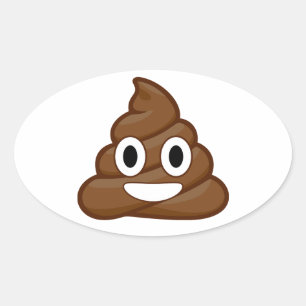 Adesivo Oval poop emoji