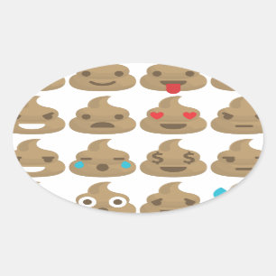 Adesivo Oval poop emojis