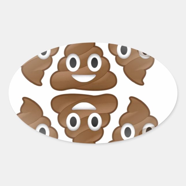 Adesivo Oval poop emojis (Frente)