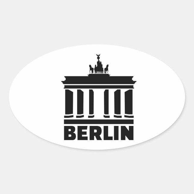 Adesivo Oval Porta de Berlim Brandenburgo (Frente)