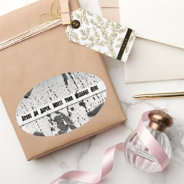 Adesivo Oval Poupe Uma Árvore Aspen (Presentear)