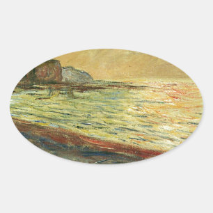 Adesivo Oval Praia de Monet em Pourville
