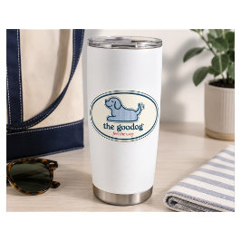 Adesivo Oval Preppy Azul e Branco Listrado Seersuc