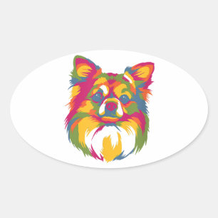 Adesivo Oval Presente perfeito para o cão Chihuahua Pet Lover