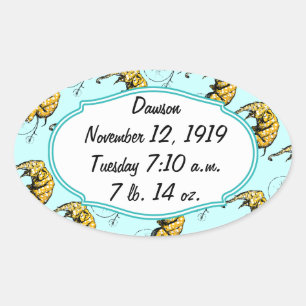 Adesivo Oval Presentes de elefante de circo