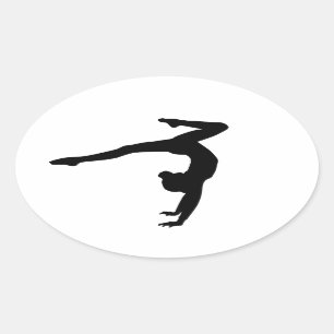 Adesivo Oval Presentes do Handstand do veado do Gymnast