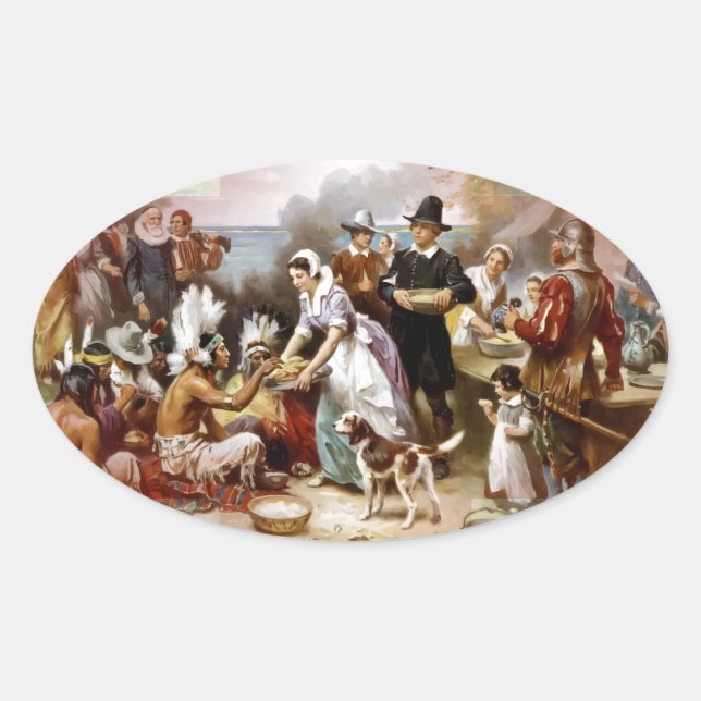 Adesivo Oval primeira ação de agradecimento (Frente)