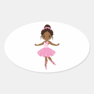 Adesivo Oval Princesa Ballerina