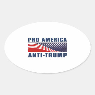 Adesivo Oval Pro-America Anti Trump
