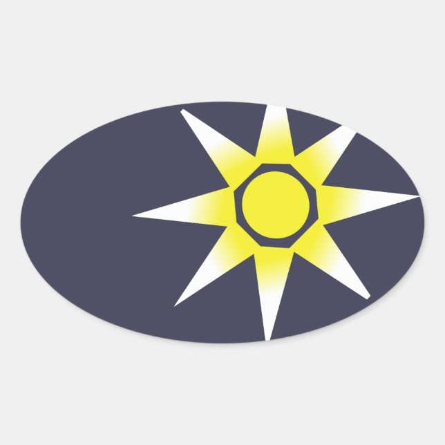 Adesivo Oval Produto Sol Magia Branco Amarelo (Frente)