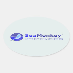 Adesivo Oval Projeto de SeaMonkey - logotipo horizontal
