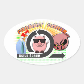 Adesivo Oval Proprietário do produto Scrum - Ágil