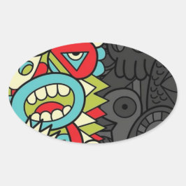 Adesivo Oval Psychedelic Patterns