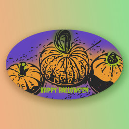 Adesivo Oval Pumpkin Conspiração Hallowe'en