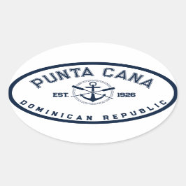 Adesivo Oval Punta Cana - República Dominicana Marinho Oars Anc