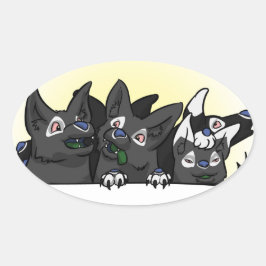Adesivo Oval Pups em Blitz Feliz