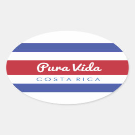 Adesivo Oval Pura Vida Costa Rica Sticker