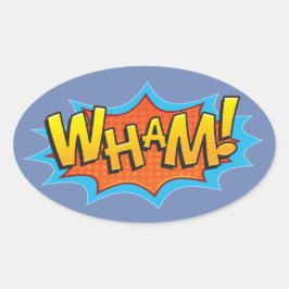 Adesivo Oval Quadrinhos Wham!