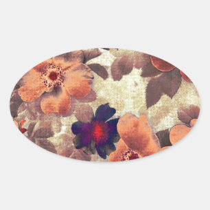 Adesivo Oval Quadris cor-de-rosa do vintage
