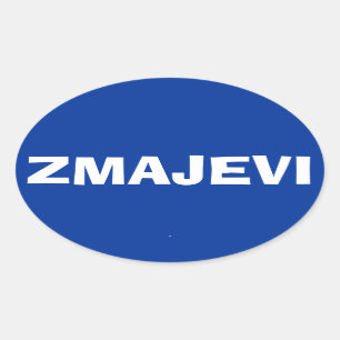 Adesivo Oval Quarto time nacional de futebol da Bósnia "Zmajevi