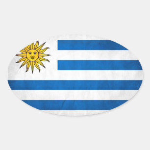 Adesivo Oval Quatro Bandeira Nacional do Uruguai