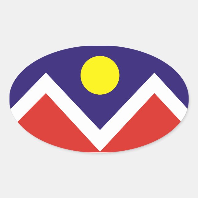 Adesivo Oval QUATRO Denver, Colorado Flag (Frente)