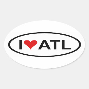 Adesivo Oval QUATRO "I [Heart] Atl"