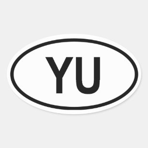 Adesivo Oval QUATRO Jugoslávia "YU "