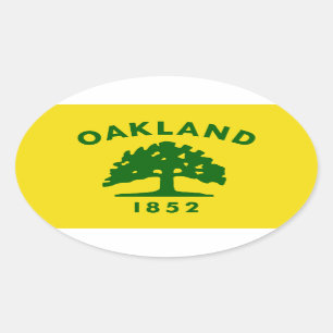 Adesivo Oval QUATRO Oakland, Califórnia Flag