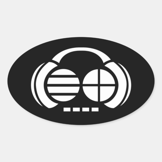 Adesivo Oval Quatro quartos (Vinheta Oval) - Logotipo branco em (Frente)