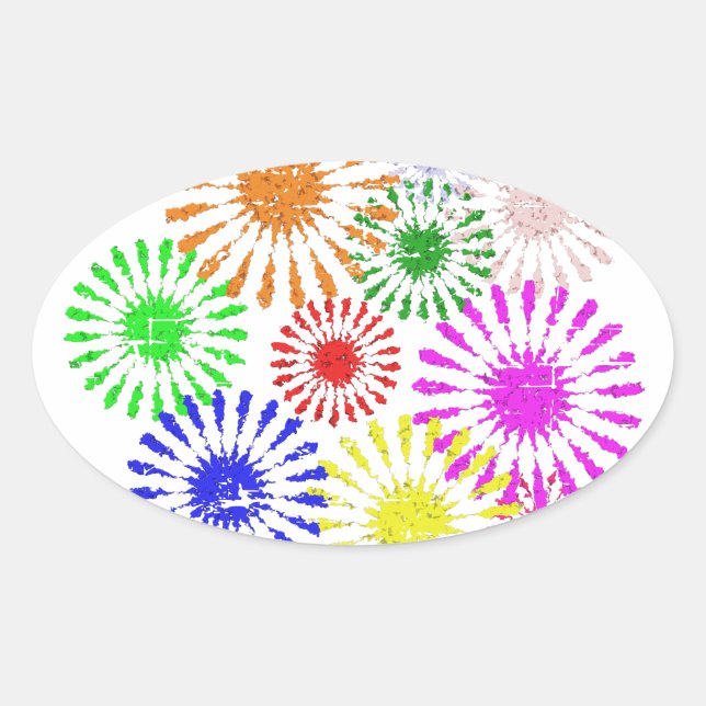 Adesivo Oval Quebra da Flor Distante (Frente)