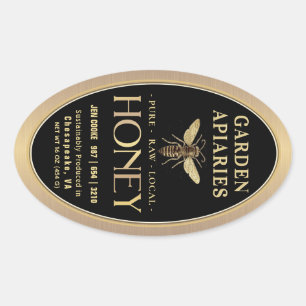 Adesivo Oval Queenline 16 e 32oz Black Honey Queen Bee