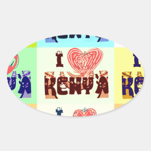 Adesivo Oval Quênia Viagem Souvenir Pop Art Impressão