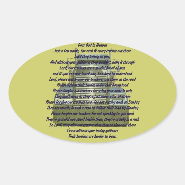 Adesivo Oval Querido Deus (Frente)