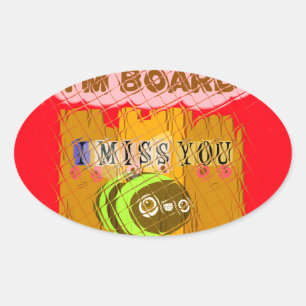 Adesivo Oval Quirky Bee Art Impressão