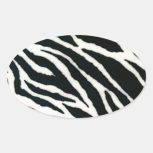 Adesivo Oval RAB Rockabilly Estampa de Zebra Preto & Branco