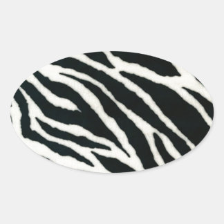Adesivo Oval RAB Rockabilly Estampa de Zebra Preto & Branco