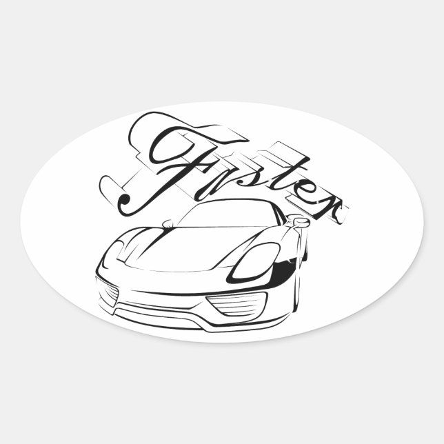 Adesivo Oval Racecar em tribos (Frente)