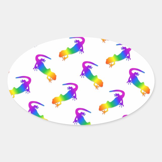Adesivo Oval Rainbow Salamander (Frente)